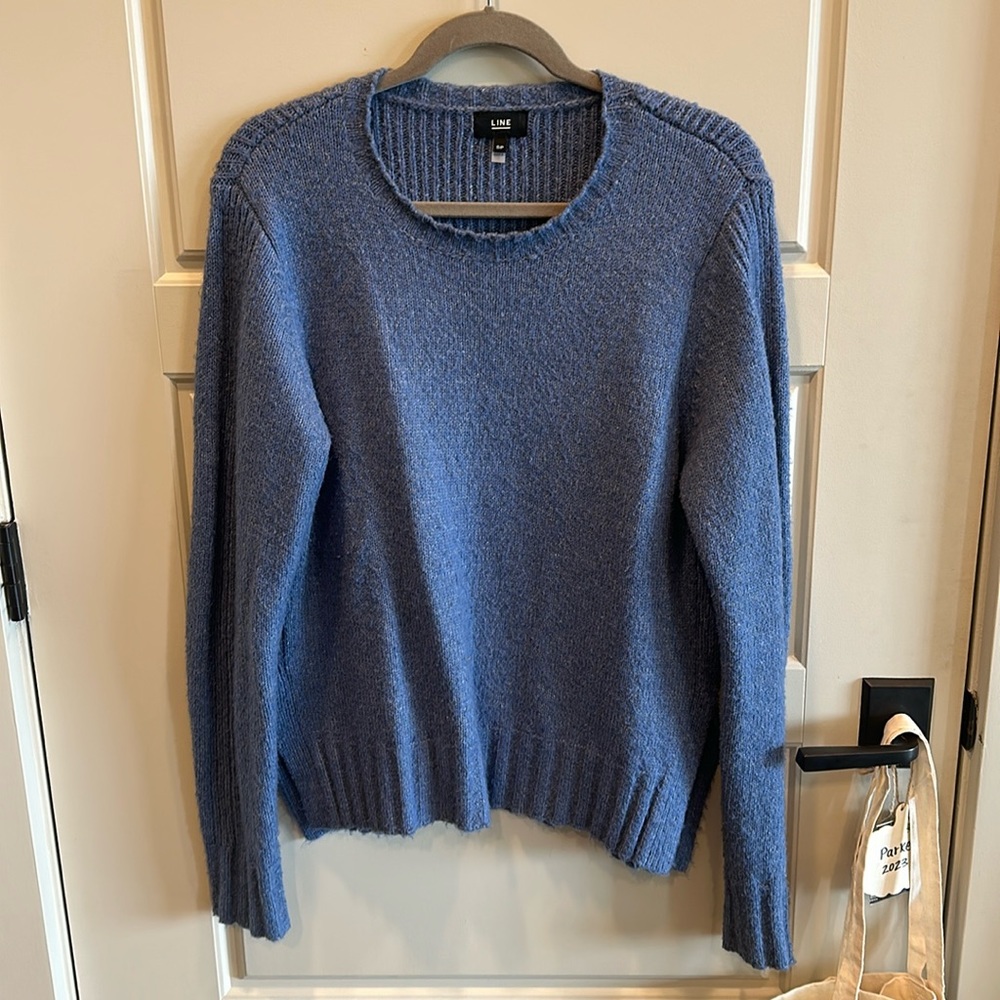 Line Blue Cowl-neck Sweater